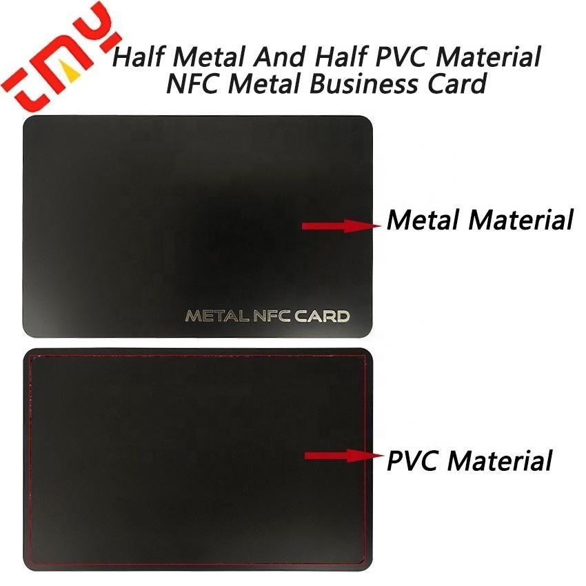 Customized Instagram Digital Smart Black Metal Plastic Hybrid Stainless Steel Blank NFC Chips Membership VIP Business Card