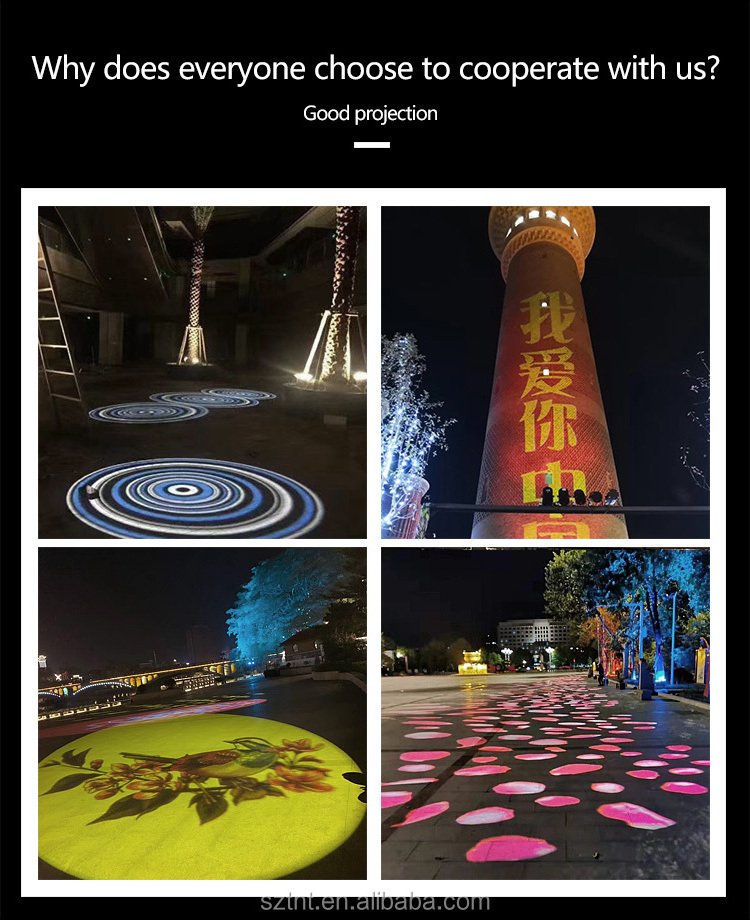 TNT 50W Stop rotating projector outdoor gobo Advertising OEM projector customized Crosswalk good price laser logo gobo projector