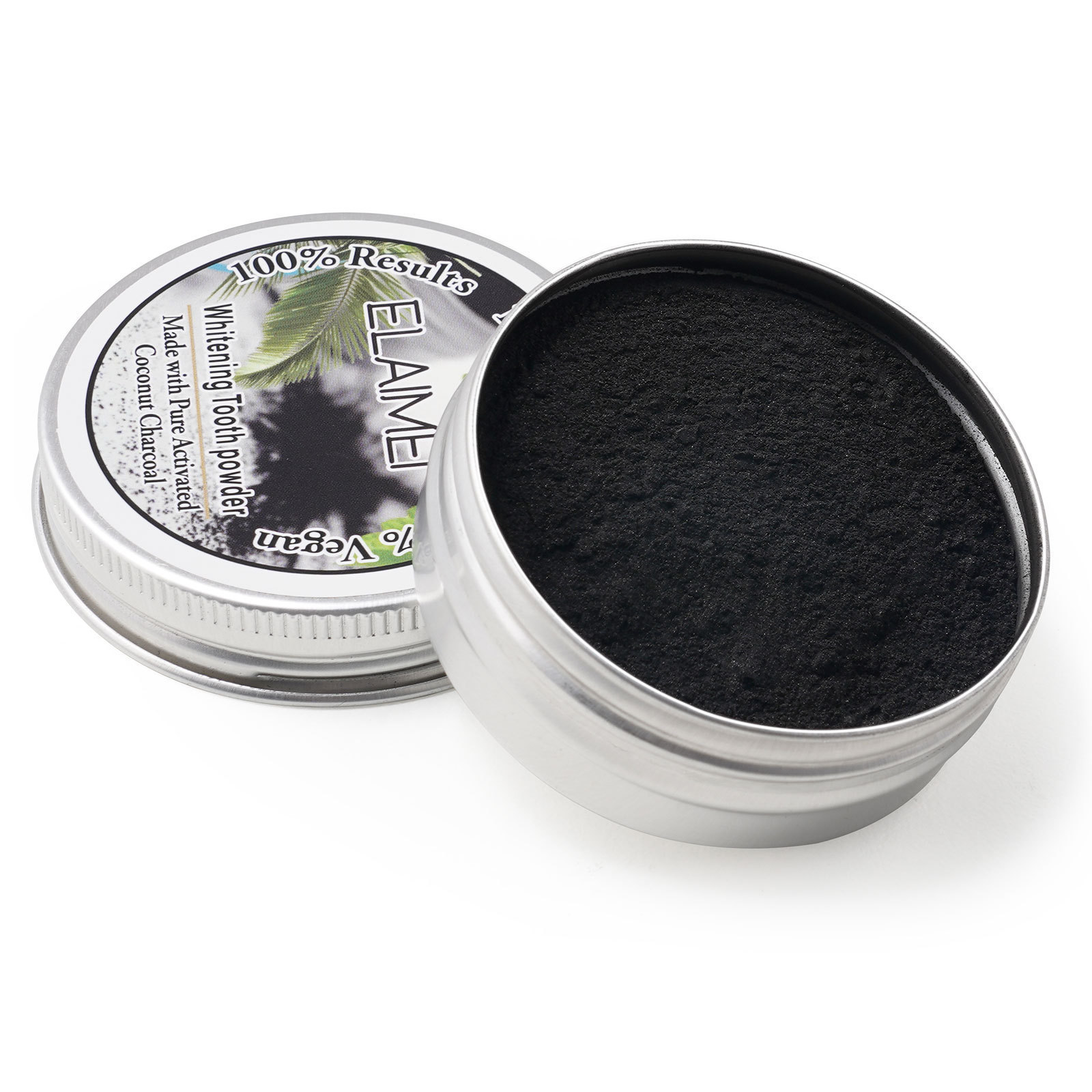 ELAIMEI Coconut bamboo Charcoal Black tooth powder Activated carbon coconut shell tartar removal smoke stain whitening powder