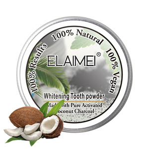 ELAIMEI Coconut bamboo Charcoal Black tooth powder Activated carbon coconut shell tartar removal smoke stain whitening powder