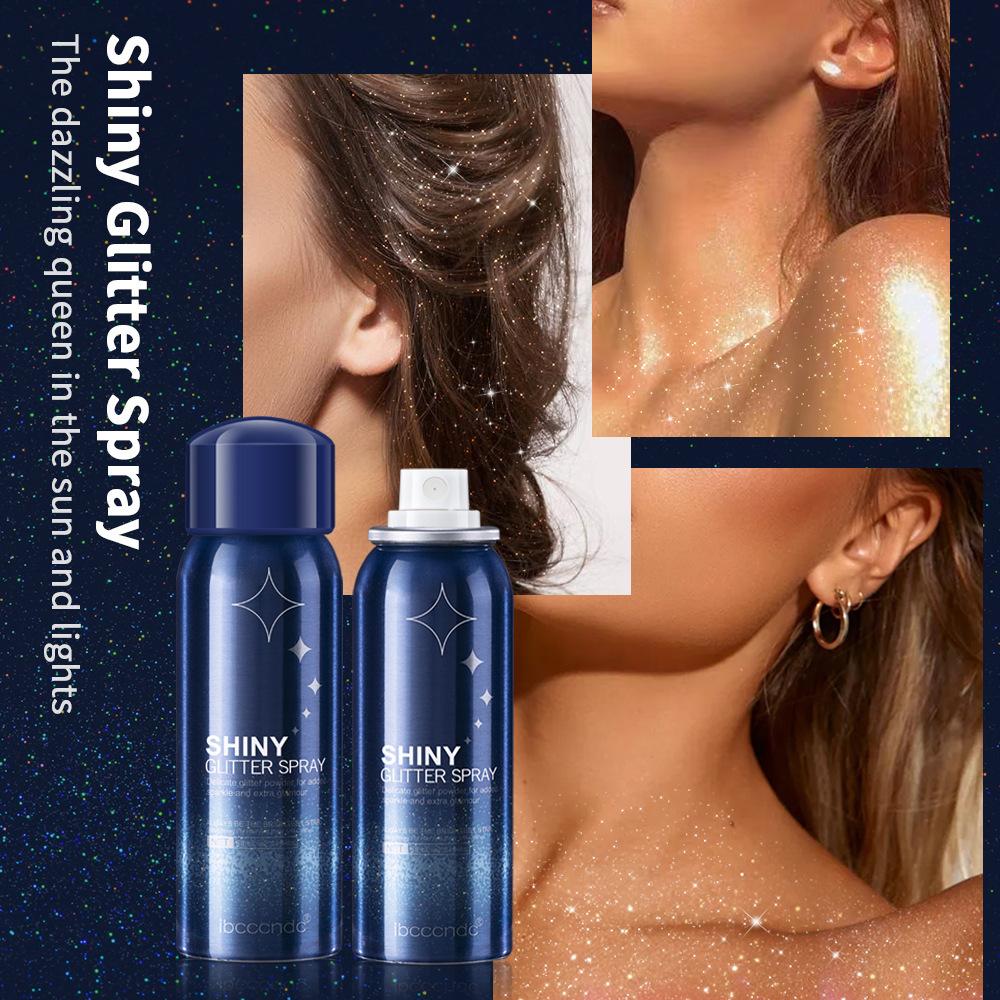 Party Star Spray Body Hair Clothes Shiny Glitter Spray Long-lasting Waterproof and Sweatproof Nightclub Spray Striking