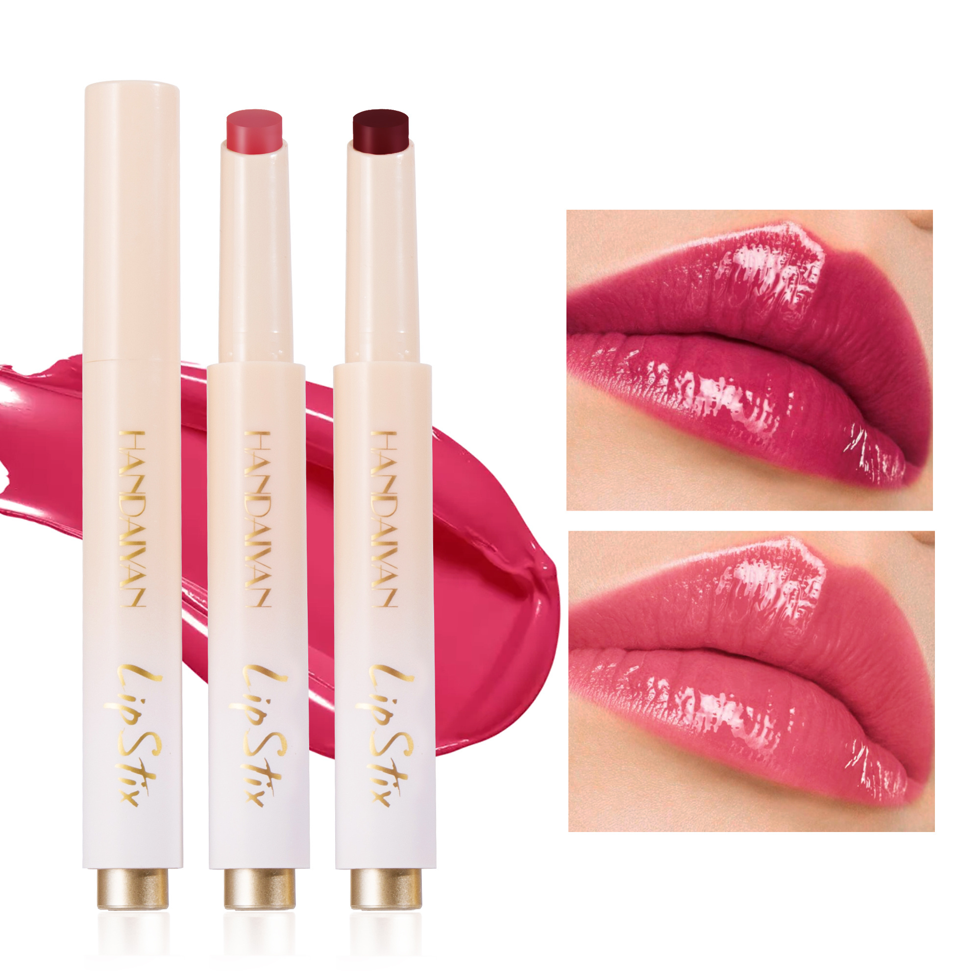 HANDAIYAN  moisturizing lipstick pen press-type lip protection lipstick 2in1 hydrating, nourishing and long-lasting lipstick