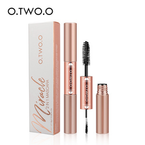 O.TWO.O Double Head Mascara Natural Bushy Lengthen Black Lash Eyelash Fiber Mascara Waterproof Long-wearing Eye Beauty Makeup