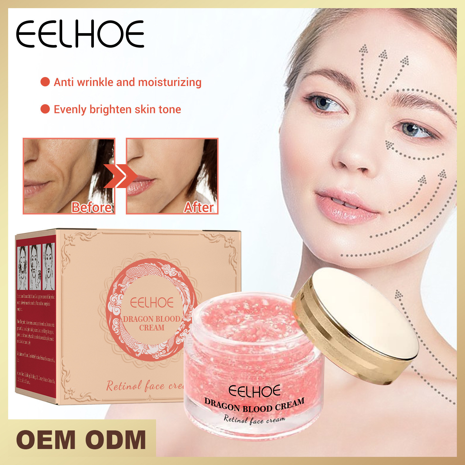 Eelhoe retinol facial firming cream repair firming skin whitening fine lines anti-aging moisturizing cream 50g