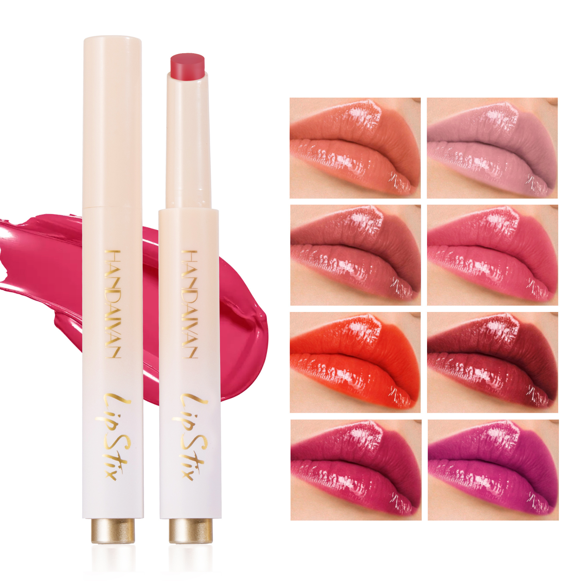 HANDAIYAN  moisturizing lipstick pen press-type lip protection lipstick 2in1 hydrating, nourishing and long-lasting lipstick