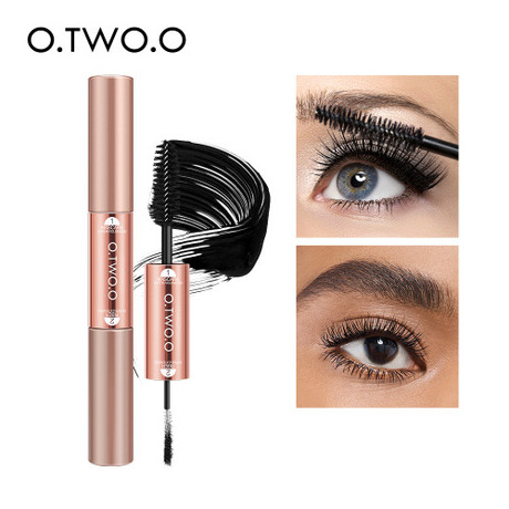 O.TWO.O Double Head Mascara Natural Bushy Lengthen Black Lash Eyelash Fiber Mascara Waterproof Long-wearing Eye Beauty Makeup