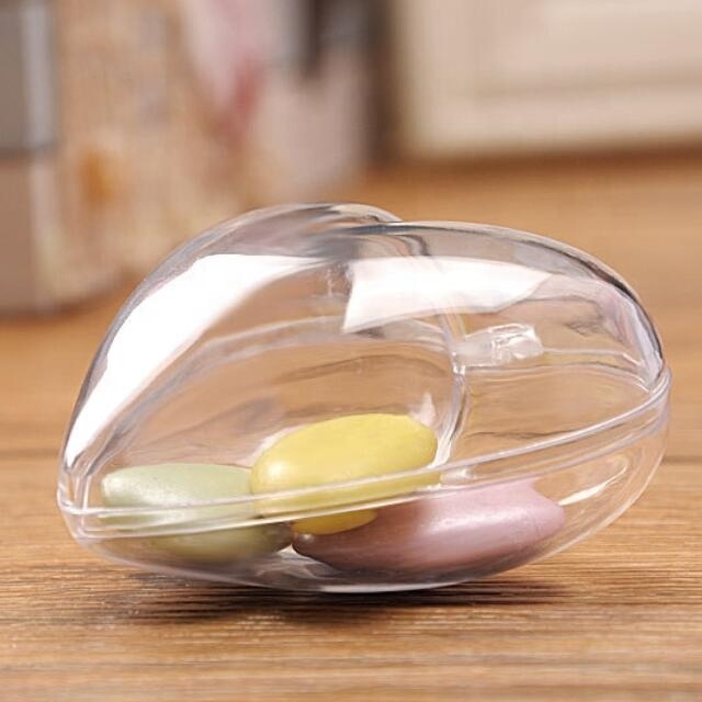 100mm Clear Plastic Christmas Acrylic Heart Shape Ball Box Ornament