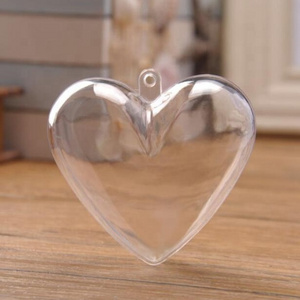 100mm Clear Plastic Christmas Acrylic Heart Shape Ball Box Ornament