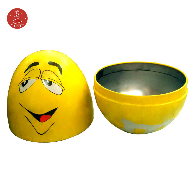 High quality Easter tin box halloween candy jar with shape egg