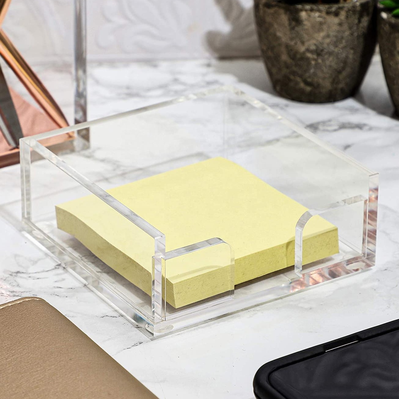 Custom Acrylic Memo Pad Holder Case Clear Sticky Note Holder