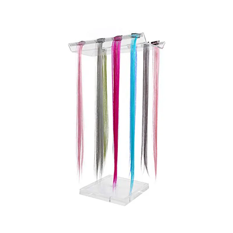 Double Sided Acrylic Wig Display Holder Clear Acrylic Hair Separator Stand Styling Tool Lucite Hair Extension Stand