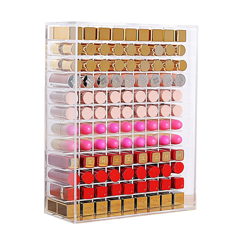 Acrylic Lipstick Organizer Clear Acrylic Lip Gloss Storage Holder Stand Perfect for Makeup Cosmetic Vanity