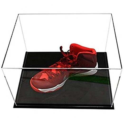 Acrylic Display Box Countertop Clear Acrylic Shoe Display Case With Black Base