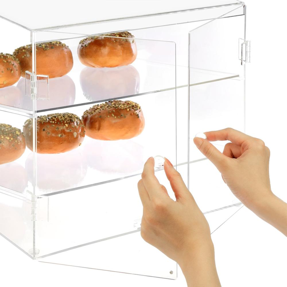 Acrylic Bread Box for Kitchen Counter 2 Adjustable Layer Acrylic Bread Holder Bin Countertop Bread Shelf