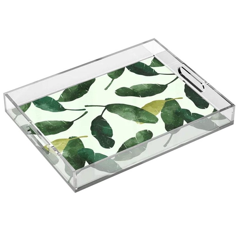 Wholesale custom printed acrylic plexiglass fruit serving tray