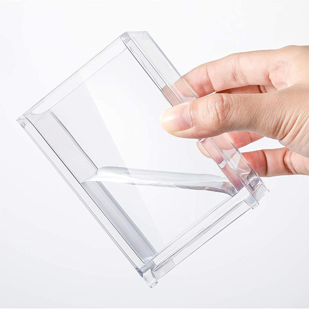 Clear Acrylic Pen Holder Transparent Square Round Pencil Cups Desktop Makeup Brush Storage Organizer Pen Container