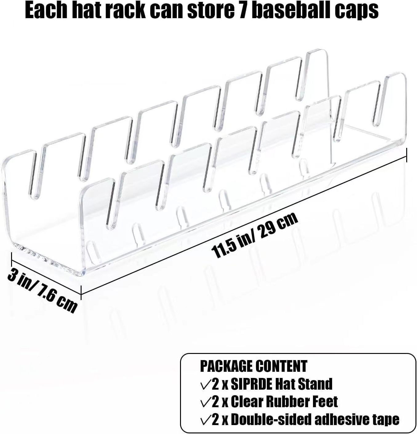 Acrylic Hat Holder Baseball Caps Organizer Hat Stand for Baseball Caps