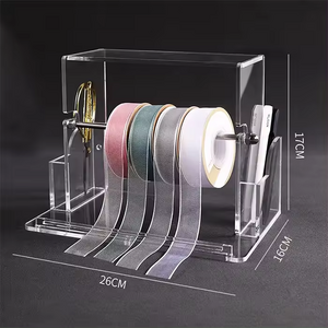 Flower Shop Clear Acrylic Satin Ribbon Organizer Rack Cake Shop Acrylic Storage Rack Acrylic Colored Ribbon Display Stand Rack