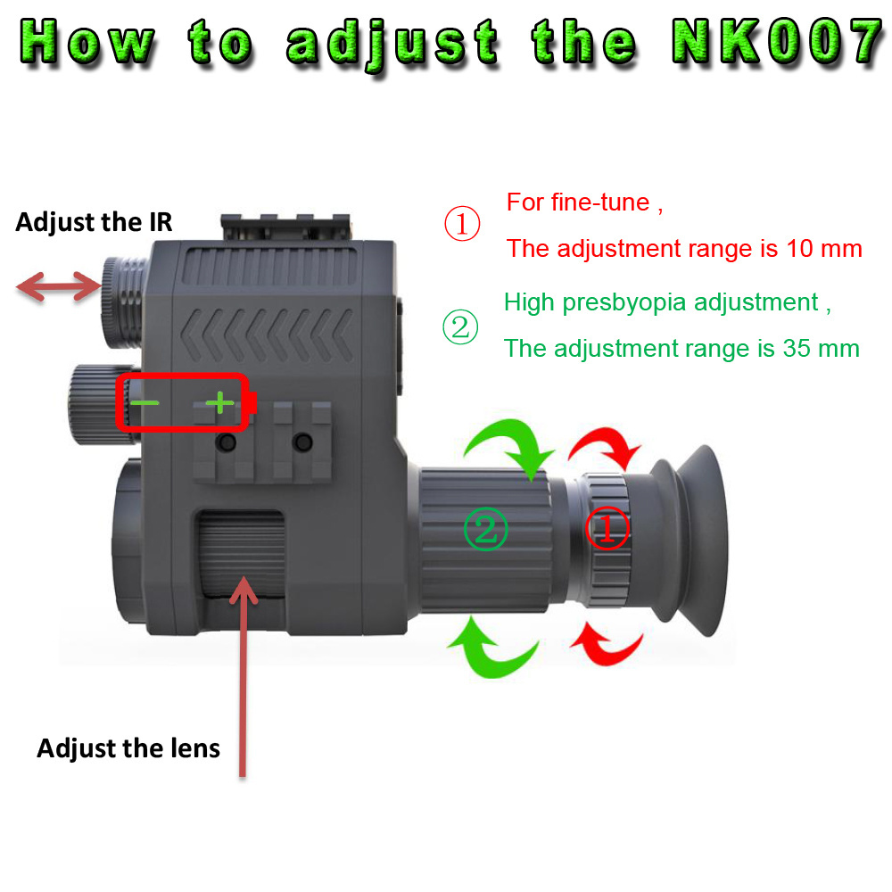 Factory direct high quality 240*240  1.3 inch TFT screen NK007S-1 monocular night vision device  for sale