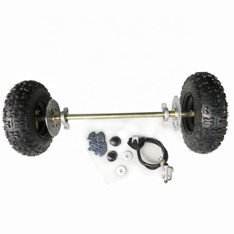 6 inch Rear Axle Suspension DIY Quad Bike GO KART KARTING UTV Buggy Beach Car Wheel Tires Brake Disc Rotors Sprocket 80CM ATV