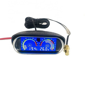 2 in 1 LCD Car Water Temp Gauge Sensor 10mm Meter Voltmeter Voltage Digital Horizontal or Water Temperature And Oil Pressure