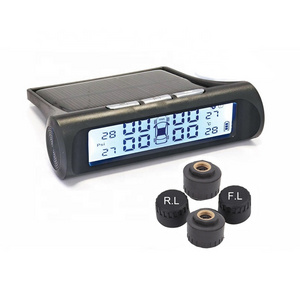 Black/White Display Car TPMS Tire Pressure Monitoring System LCD Display Solar External Sensor PSI Unit Car and truck TPMS