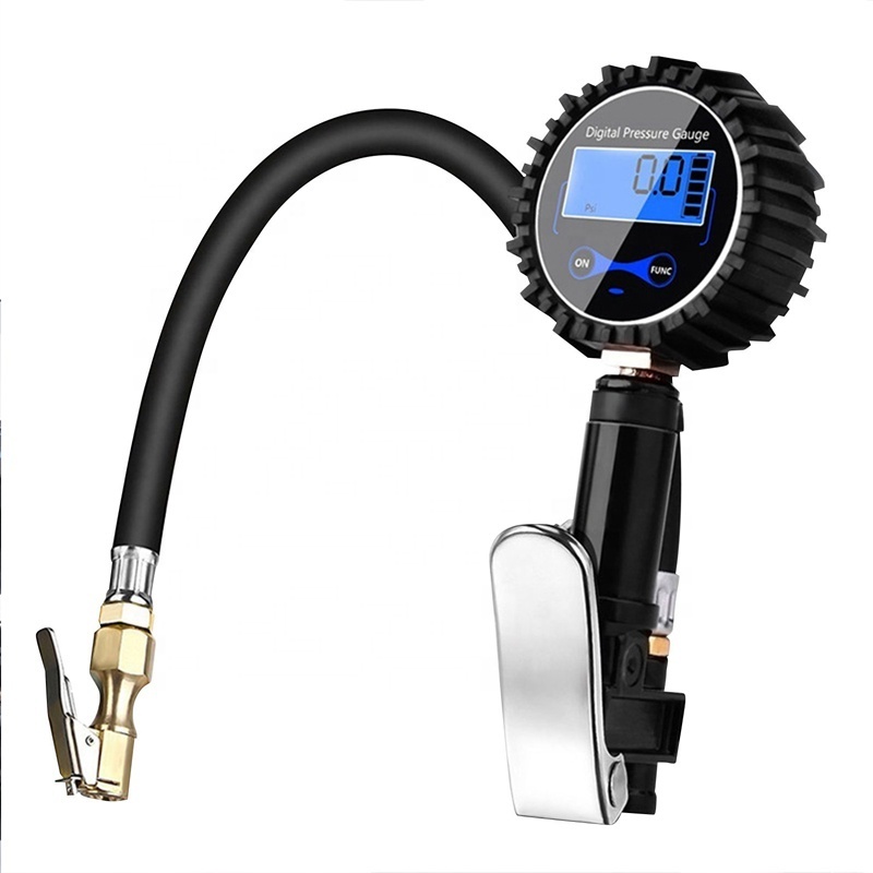 Car Digital Tire Inflator Pressure Gauge 200PSI LCD Display Air Compressor Pump Quick Connect For Car Motorcycle Bike SUV