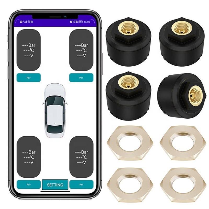 Tire Pressure Sensors Blueth 5.0 Motorcycle Car TPMS Motor Monitor System With 2/4 External Internal Sensors For IOS Android APP