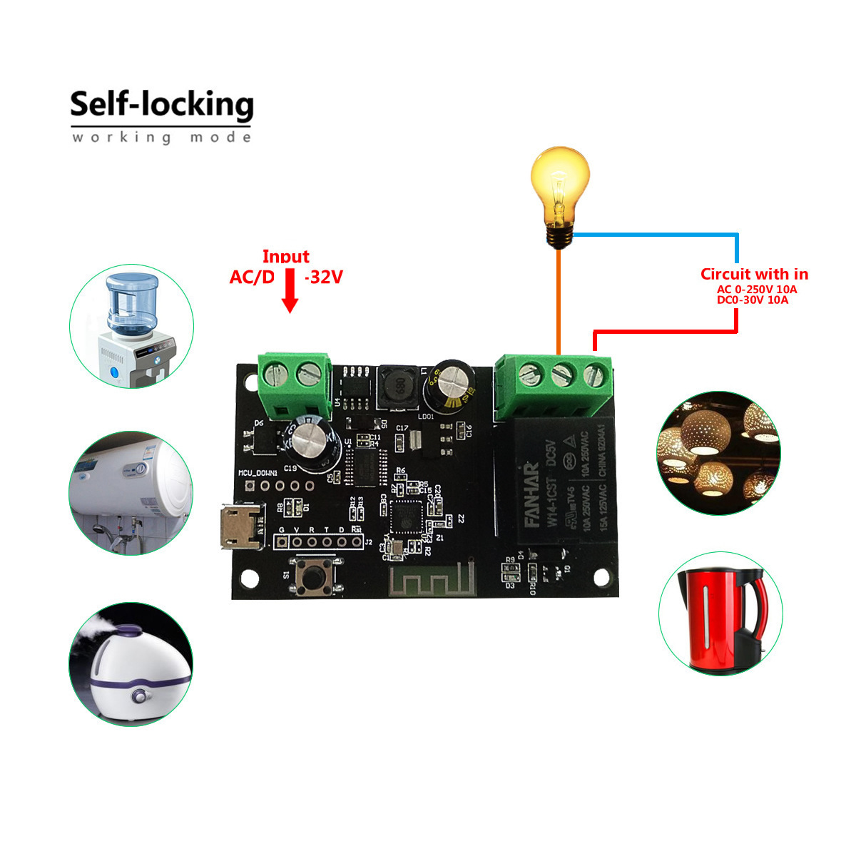 Tuya Zigbee Smart Wifi Remote Switch DC 5V 12v 24v 32v Inching/Self-Locking Wireless Relay Module Smart Home Automation