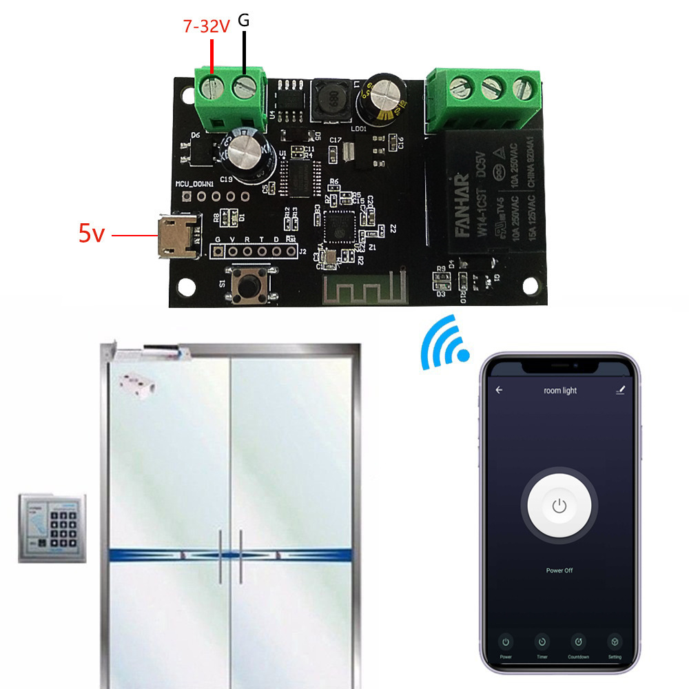 Tuya Zigbee Smart Wifi Remote Switch DC 5V 12v 24v 32v Inching/Self-Locking Wireless Relay Module Smart Home Automation