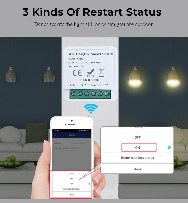 16A Tuya Zigbee Wifi Light Smart Home Automation Module Mini Smart Wifi Switch Support with Alexa Google Home Smart Life App