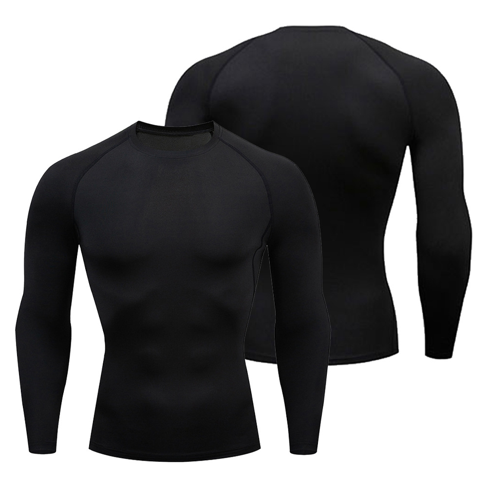 Custom Logo Lightweight Long Sleeve Compression Shirts Sports Gym Mens Running Tights Quick Dry Modest Sportswear Shirts