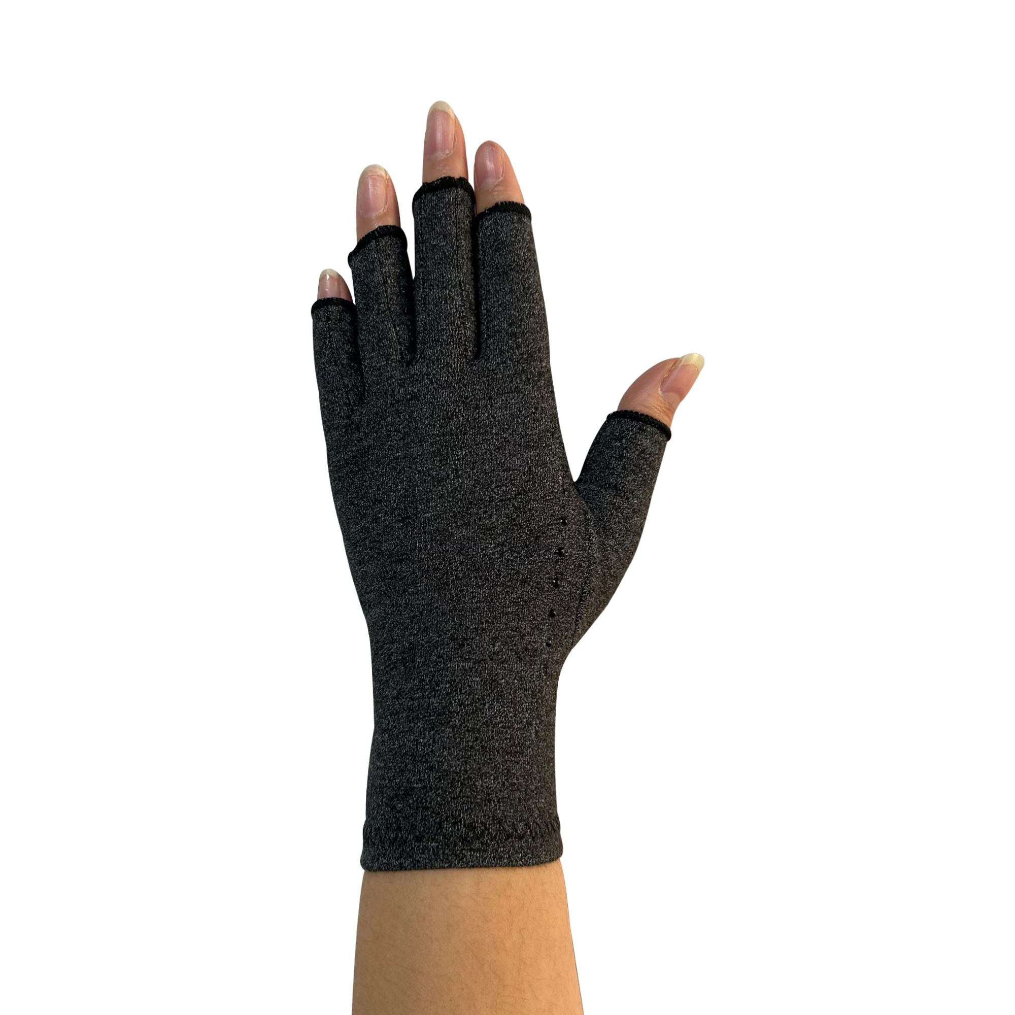 Work Sports Recovery Half Finger Wrist Brace Hand Support Protective Grey Arthritis Compression Gloves for Men Women