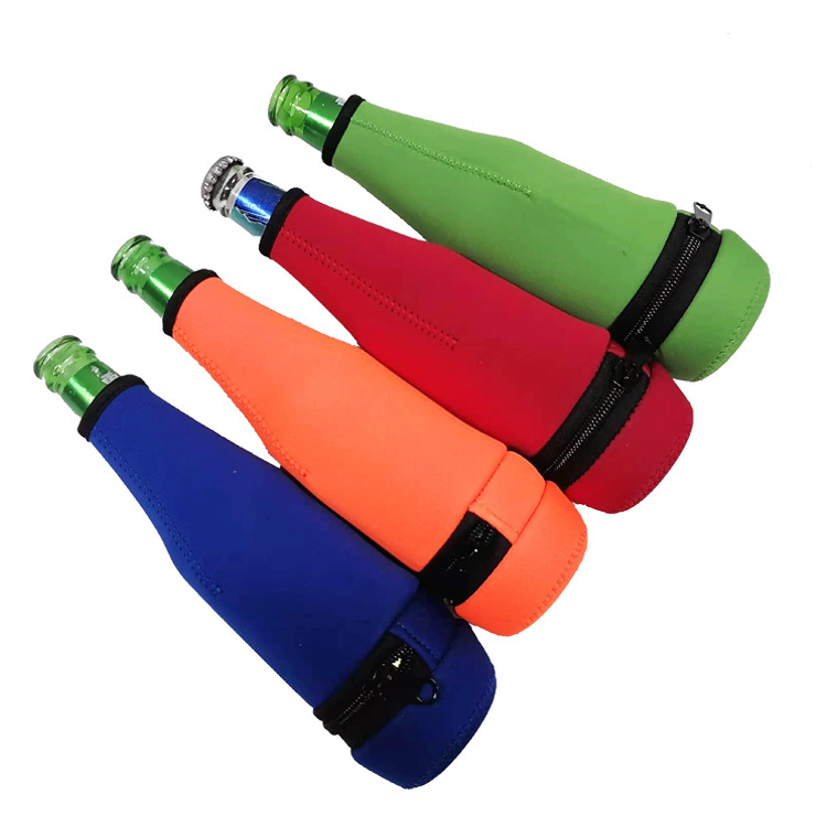 Insulated Wine Glass Holder Keep Cold Neoprene Durable Zippeer Cover Sleeve Beer Bottle Carrier Pouch Cooler