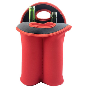 Neoprene Tote Wine Soft Cooler Bag 2 Pack Bottle Holder Thermal Insulated Beer Bags for Travel Picnic Carry Cooler