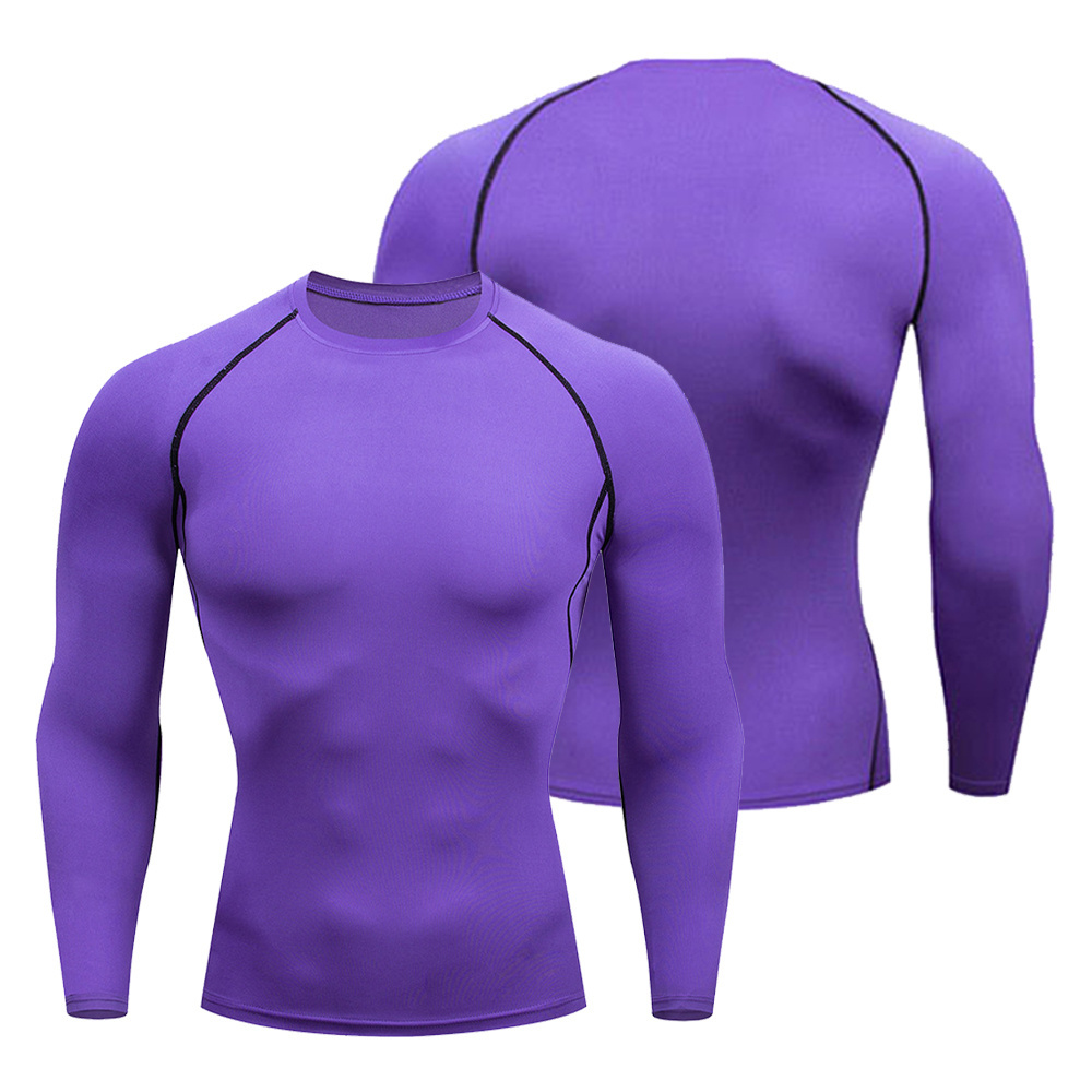 Custom Logo Lightweight Long Sleeve Compression Shirts Sports Gym Mens Running Tights Quick Dry Modest Sportswear Shirts