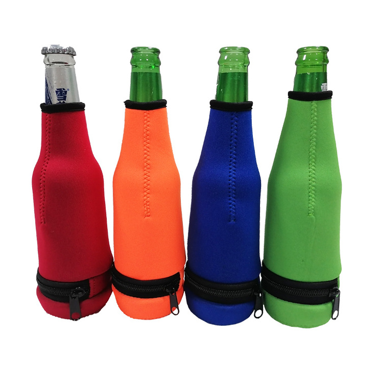 Insulated Wine Glass Holder Keep Cold Neoprene Durable Zippeer Cover Sleeve Beer Bottle Carrier Pouch Cooler