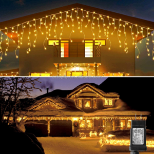 Outdoor Holiday Lighting LED Garland 110V 220V Warm White LED Icicle String Light for Christmas Decoration