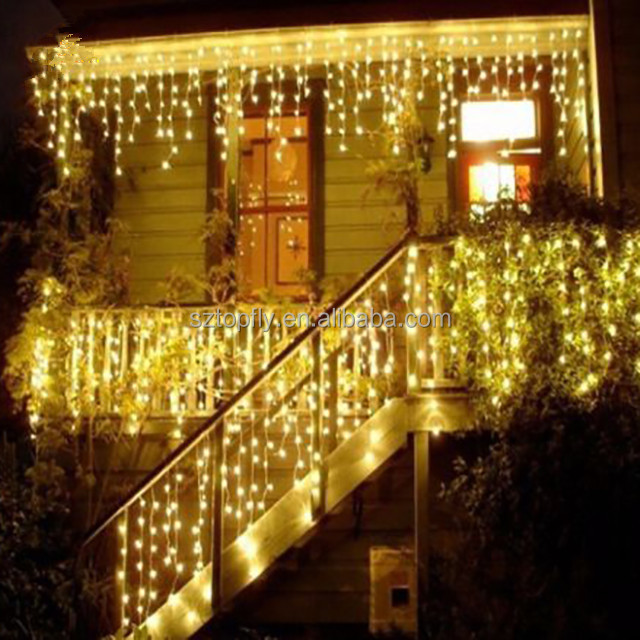 Outdoor Holiday Lighting LED Garland 110V 220V Warm White LED Icicle String Light for Christmas Decoration