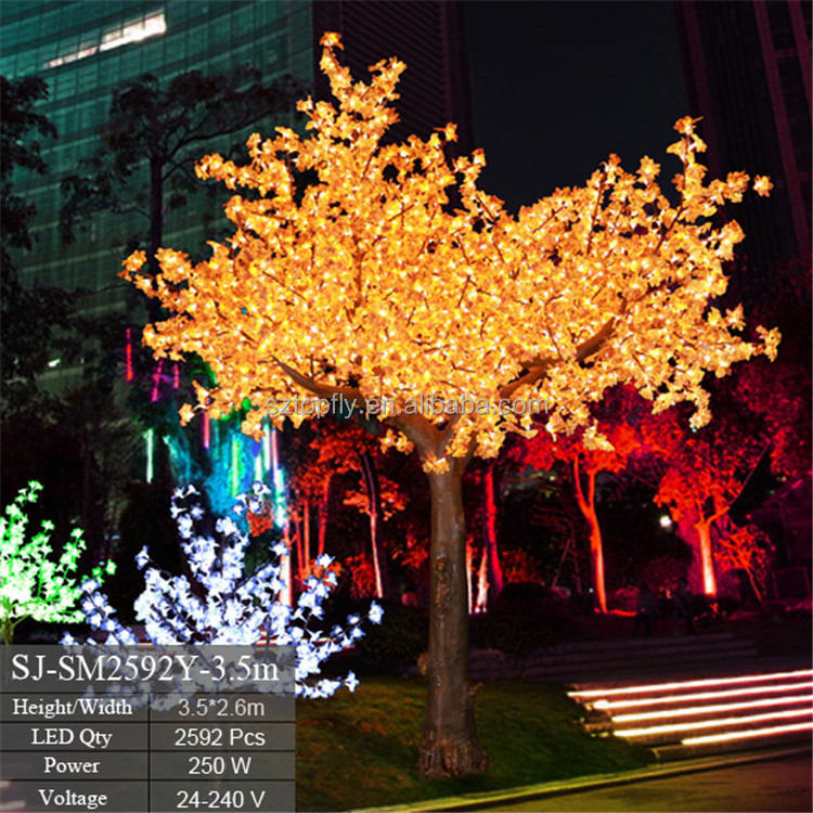 3.5M Warm White Lighted Outdoor Artificial LED Maple Tree Light for Garden