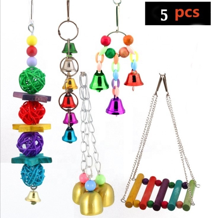 Hot Selling Parrot Swing Toy Pet Bird Cage Hammock Hanging Chew Toys for Small Parakeets