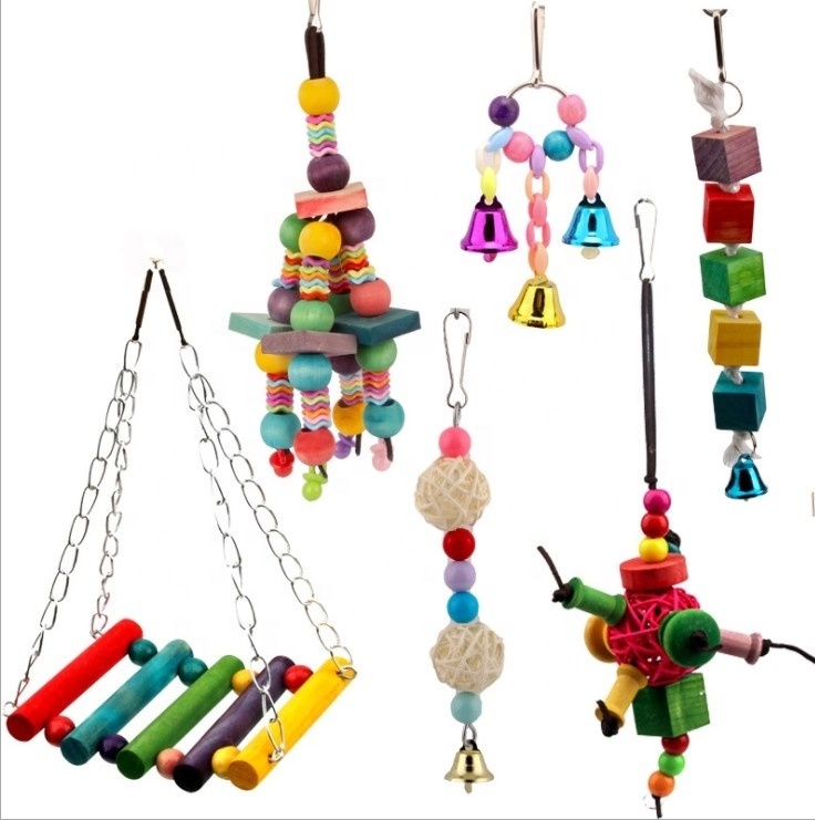 Hot Selling Parrot Swing Toy Pet Bird Cage Hammock Hanging Chew Toys for Small Parakeets