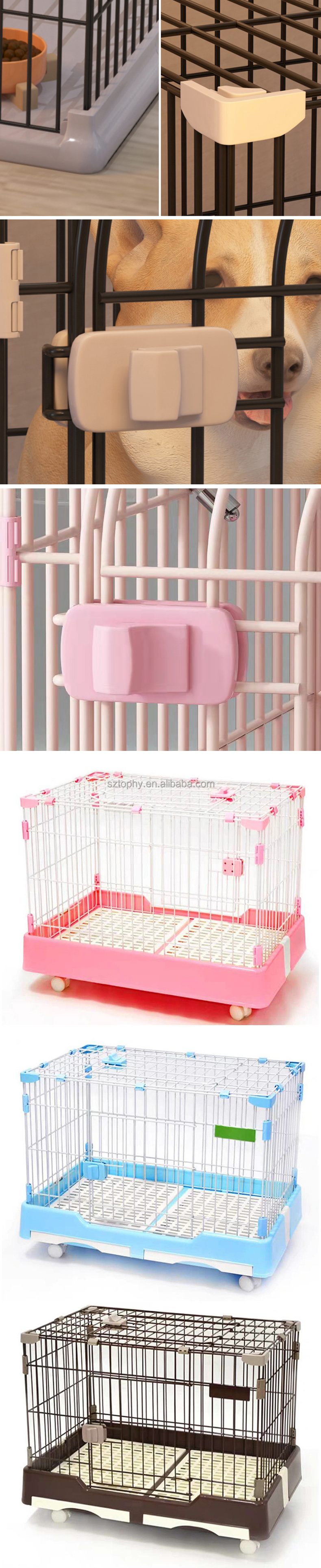 Wholesale dog crate with wheels Bold pet cage small medium and large dog cat rabbit indoor iron cage kennel