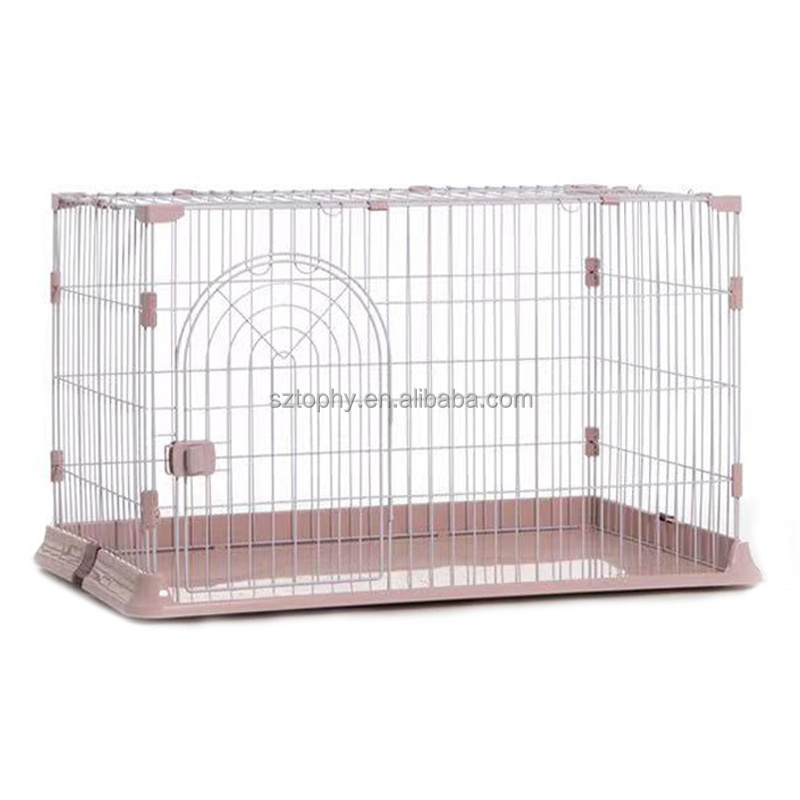 Wholesale dog crate with wheels Bold pet cage small medium and large dog cat rabbit indoor iron cage kennel