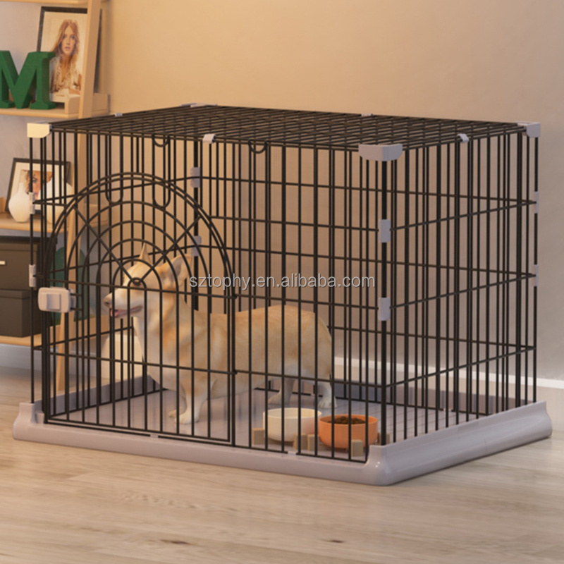 Wholesale dog crate with wheels Bold pet cage small medium and large dog cat rabbit indoor iron cage kennel