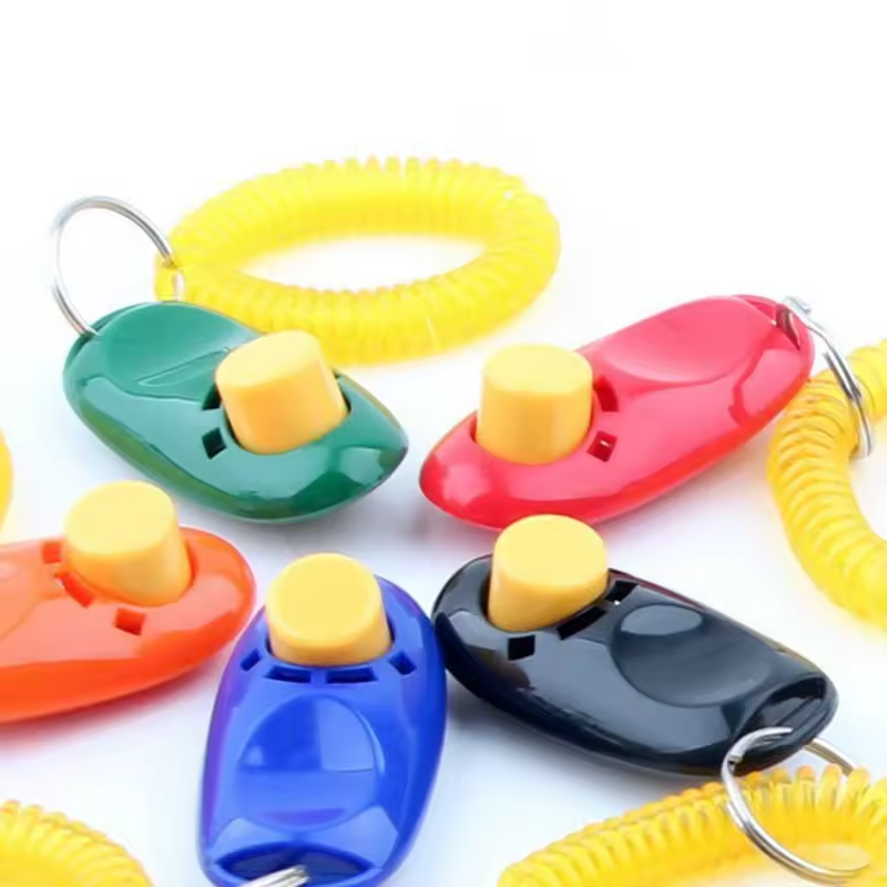 New arrival plastic pet Clicker training toy with wrist strap for dog training