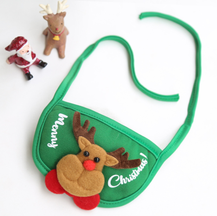 Hot Selling Pet Christmas Hat and Bib for Dog Santa Claus Clothes Dog Christmas Tree Hat Saliva Towel.