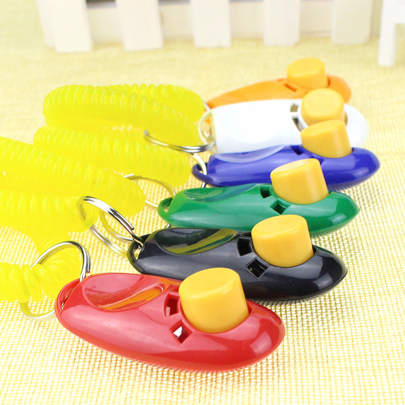 New arrival plastic pet Clicker training toy with wrist strap for dog training