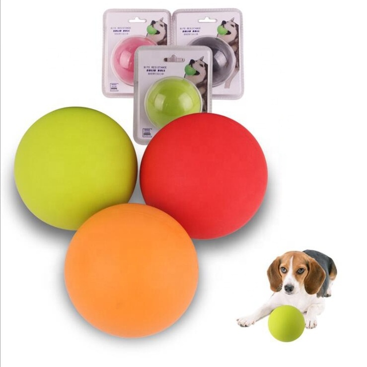 Pet toy ball chewing teeth cleaning teeth bite resistant cat toy chewing solid elastic dog toy ball