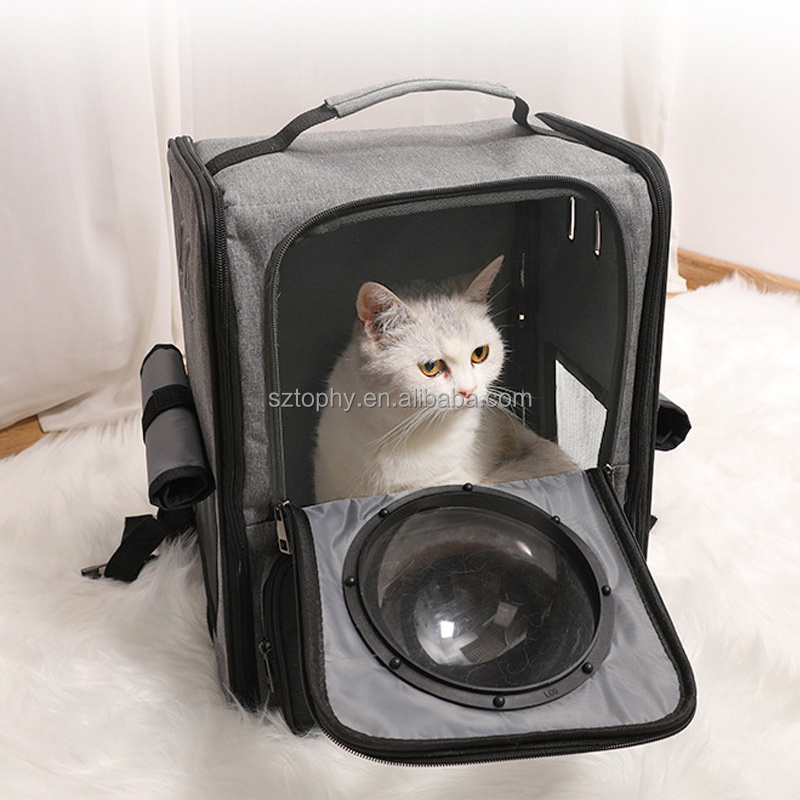 Outdoor Expandable Cat Backpack with Breathable Mesh Pet Carrier Bag for Cats Dog Carrier Backpack for Travel Hiking Camping